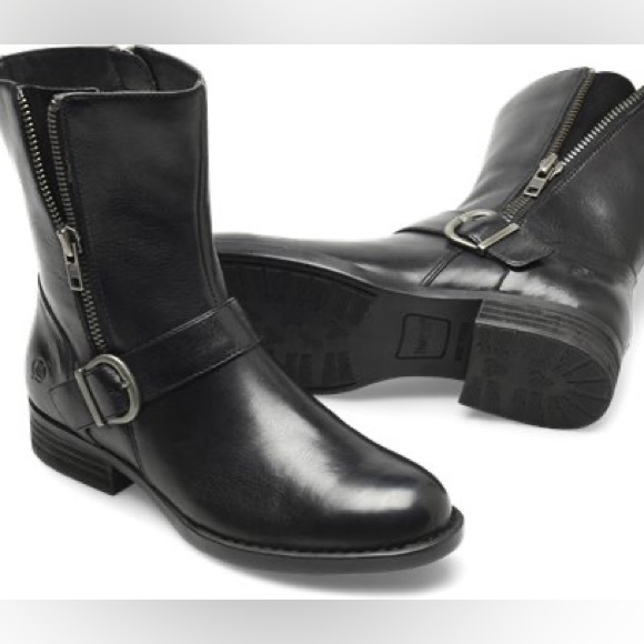 Born Shoes New Born Leather Boots Womens Roa Black Style F513